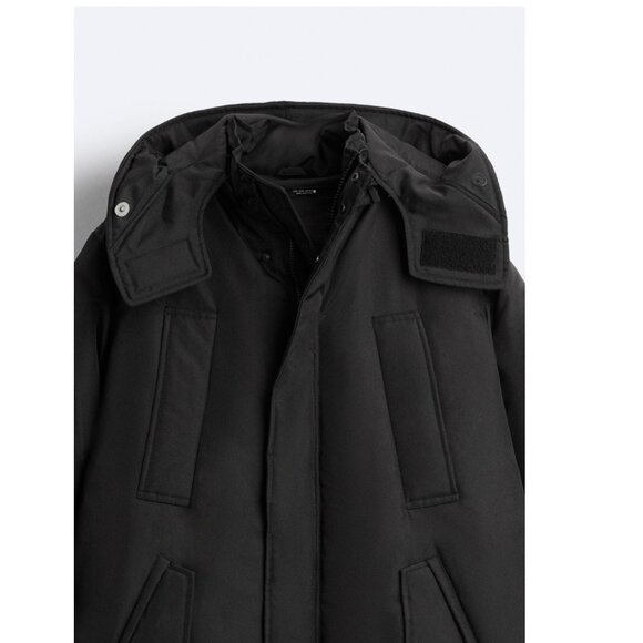 Zara Men's Black Puffer Jacket - Picture 11 of 13